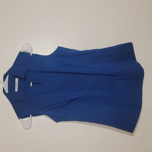 Foxcroft Women's Taylor Essential Non-iron Button-up Top Blouse Blue NWOT sz 2 - Picture 7 of 7